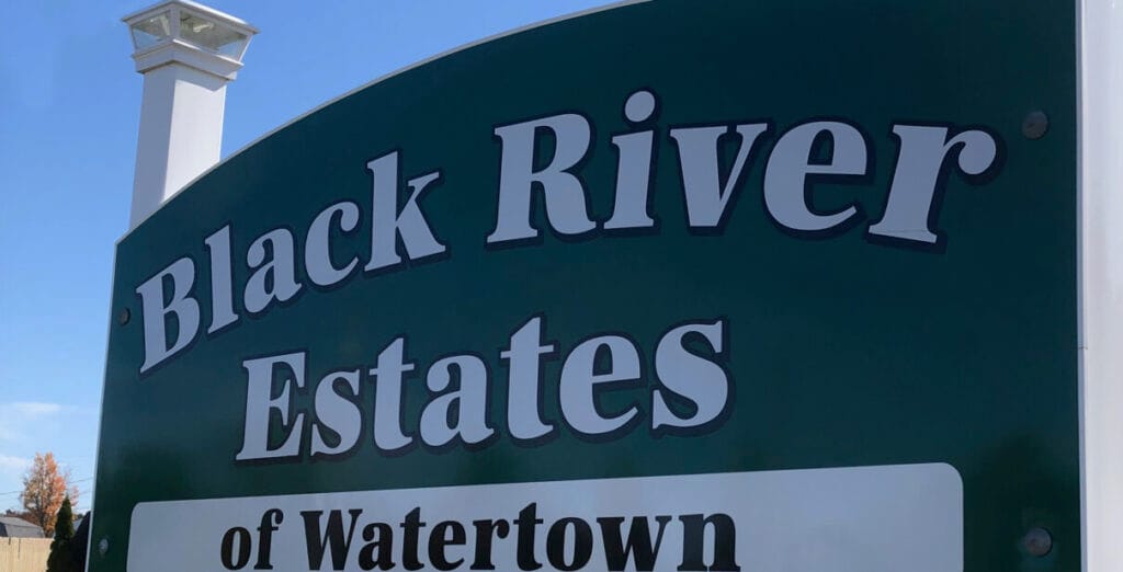 Black River Estates Watertown sign