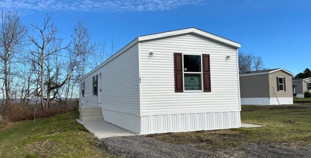 White manufactured home exterior