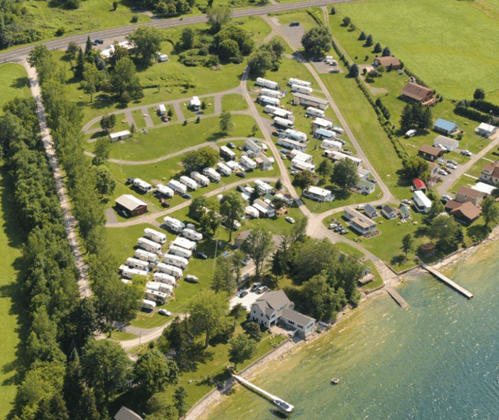 Aerial view of campground